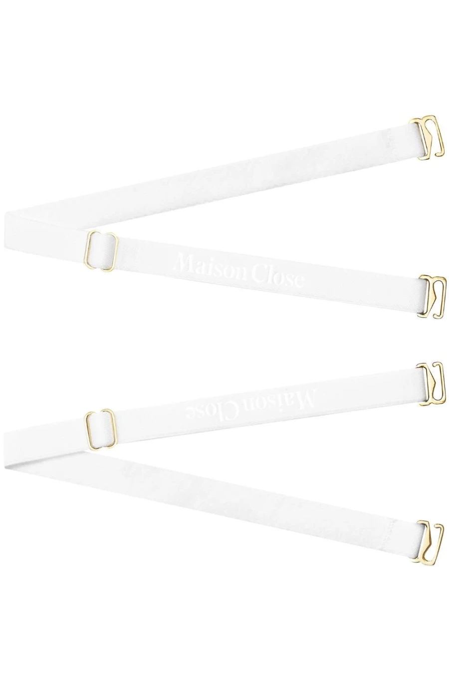 Maison Close White Signature Thong Straps - Luxury Lingerie