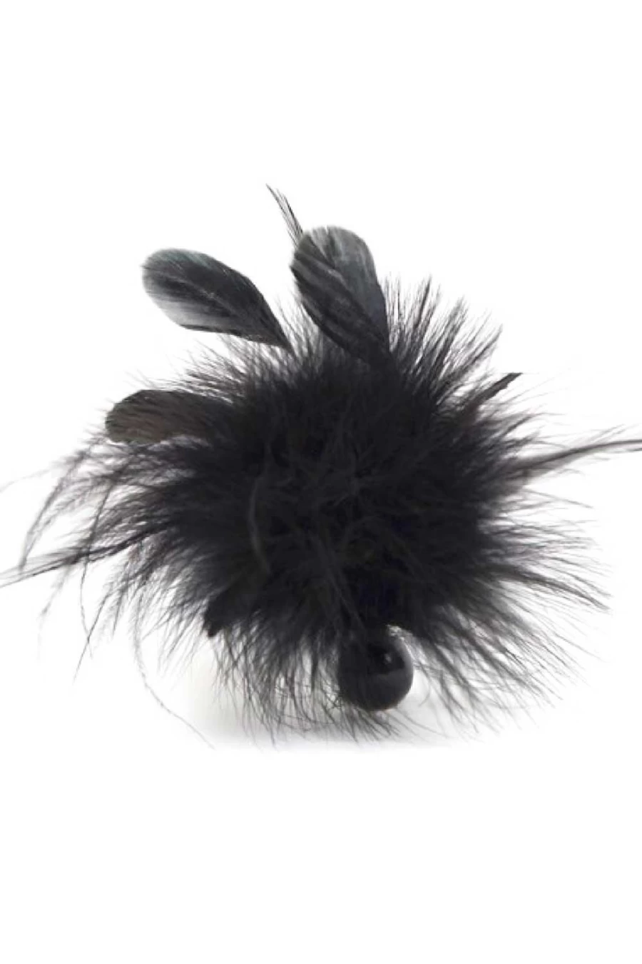 "Bijoux Indiscrets Black Feather Tickler - Sensual Pom Pom Play Accessory"