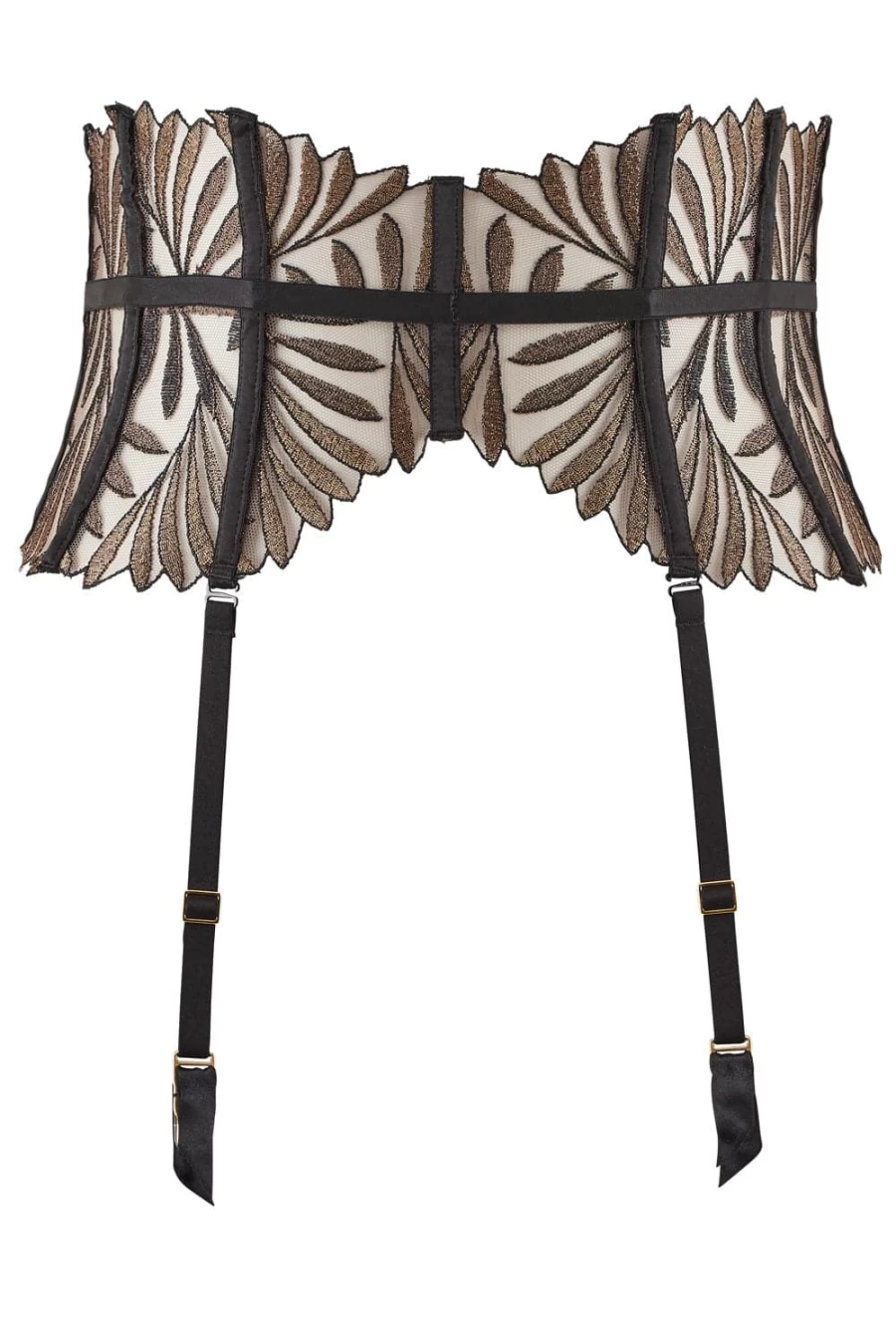 Aubade Golden Leaves Waist Cincher - Elegant Corset Inspired by Iris Van Herpen Sensory Illusion