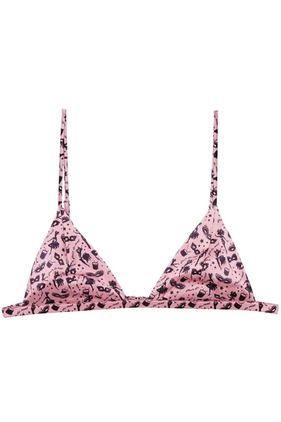 Fleur Du Mal Luxe Triangle Bra in Carnival Print - Floral Lace Bralette for Women