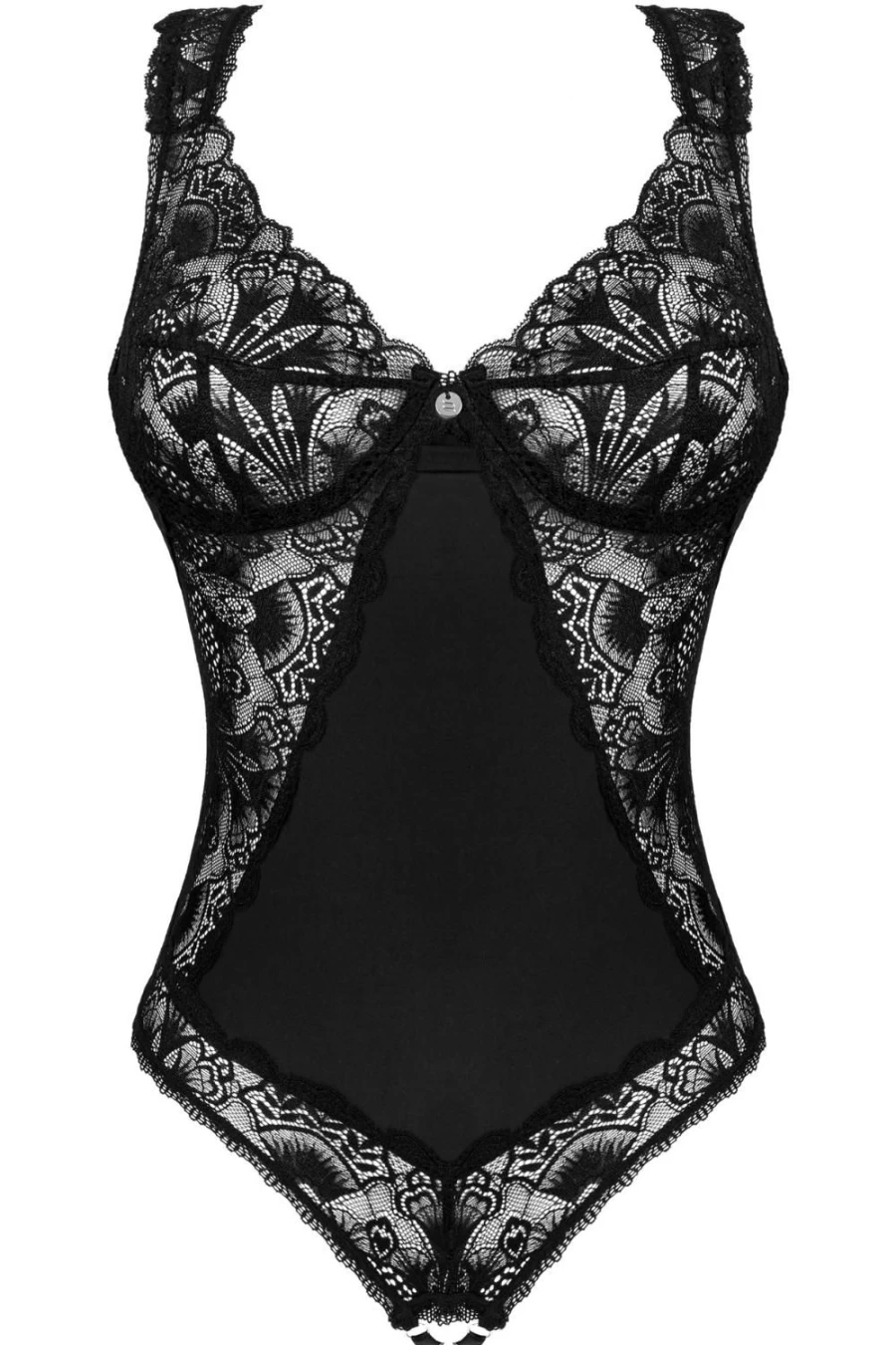 Obsessive Black Donna Dream Underwired Crotchless Bodysuit for Women - Seductive Lingerie