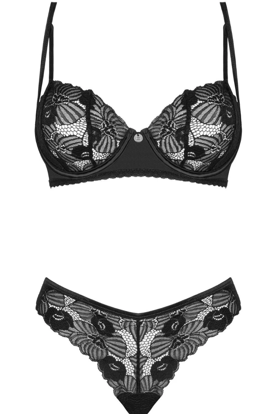 Obsessive Black Corset & Thong Set - Nesari Lingerie