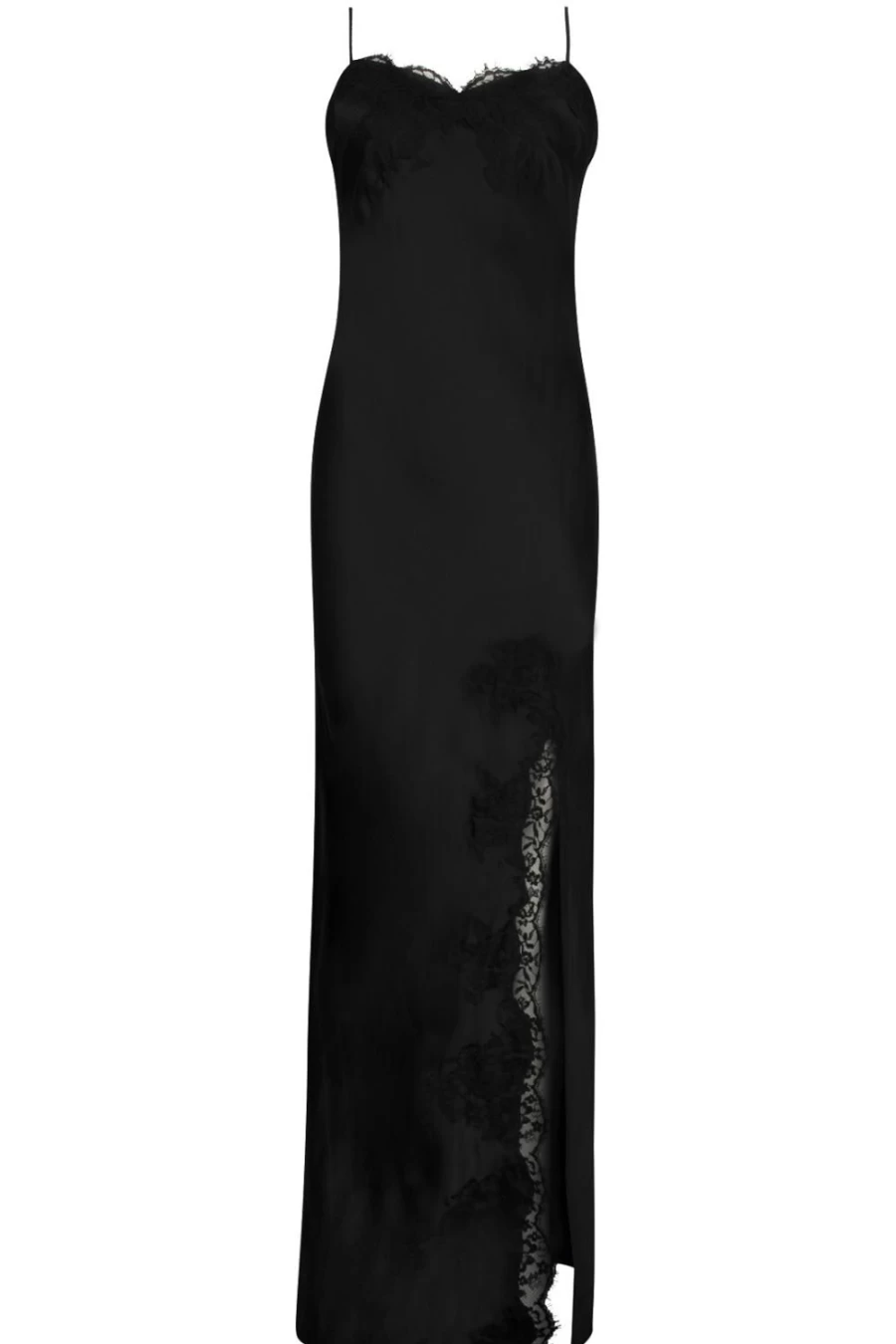 Lise Charmel Black Splendeur Soie Long Nightie - Luxurious Silk Sleepwear for Women