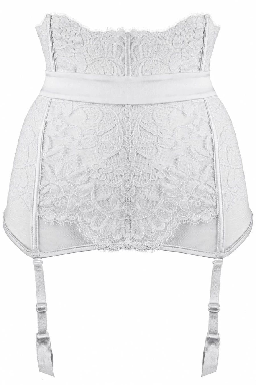 Prelude White Marlene Suspender with Swarovski Crystals - Size XL (UK 14) Elegant Women's Fashion Accessory