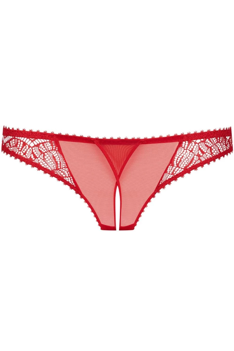 "Maison Close Accroche Coeur Openable Thong Lingerie in Red"