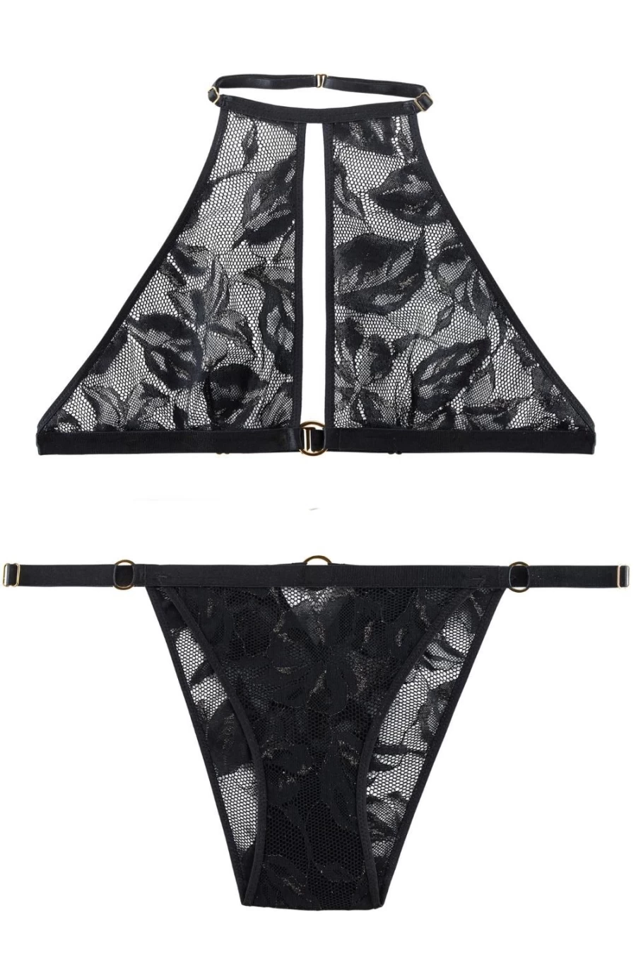 Aubade Black Twist And Love Bralette & Brief Lingerie Set