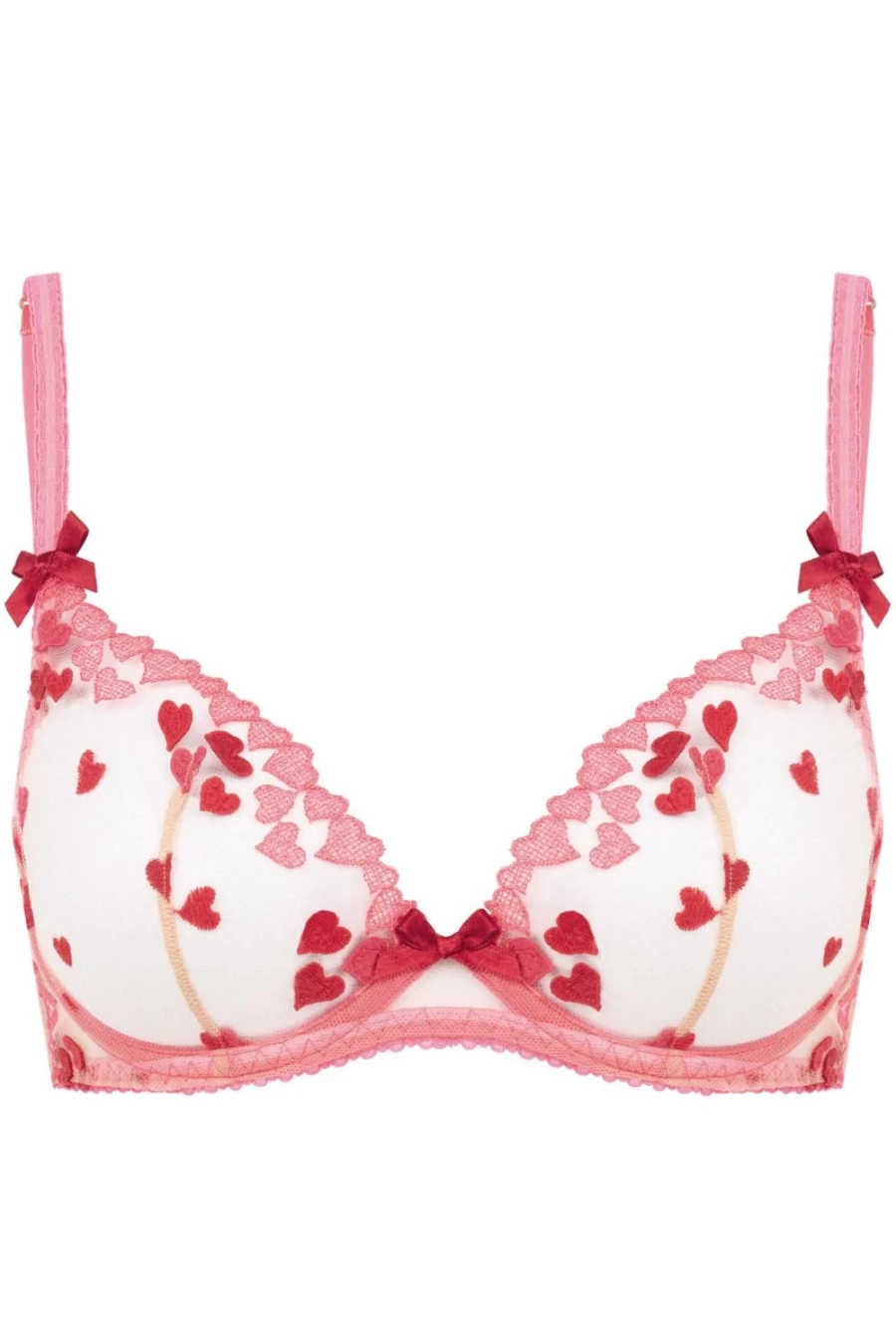Agent Provocateur Pink Cupid Plunge Underwire Bra - Lace Lingerie & Seductive Support