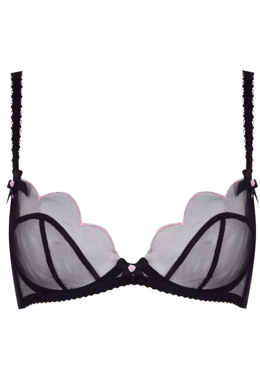 Agent Provocateur Lorna Plunge Underwired Bra - Black & Pink Lace Lingerie for Women