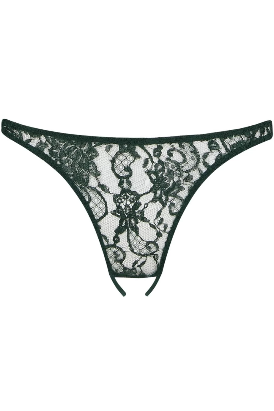 Coco de Mer Deep Green Hera Open Knicker Lingerie