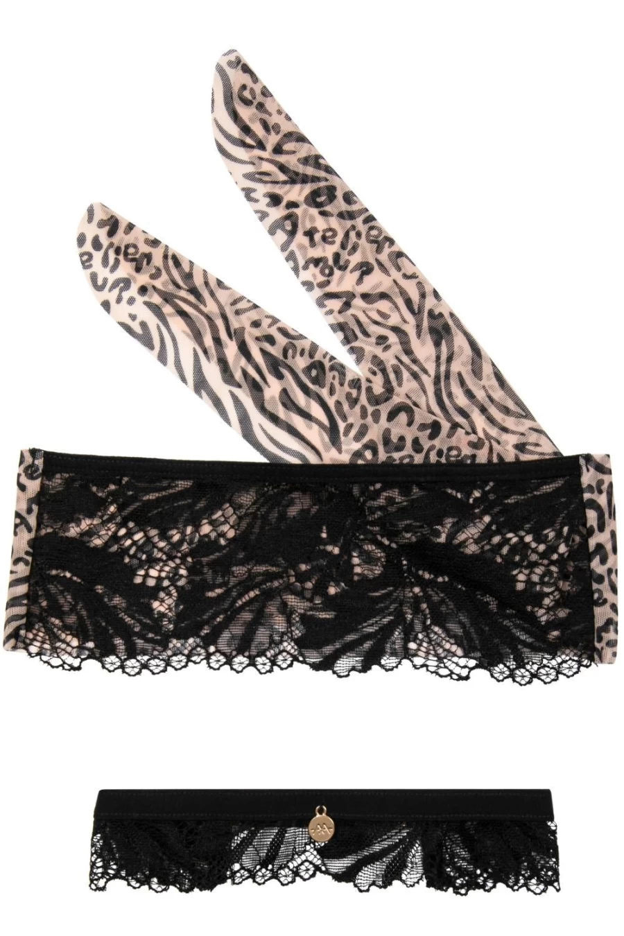 Atelier Amour Black Caresse Feline Mask & Choker Set - Elegant BDSM Accessories for Women