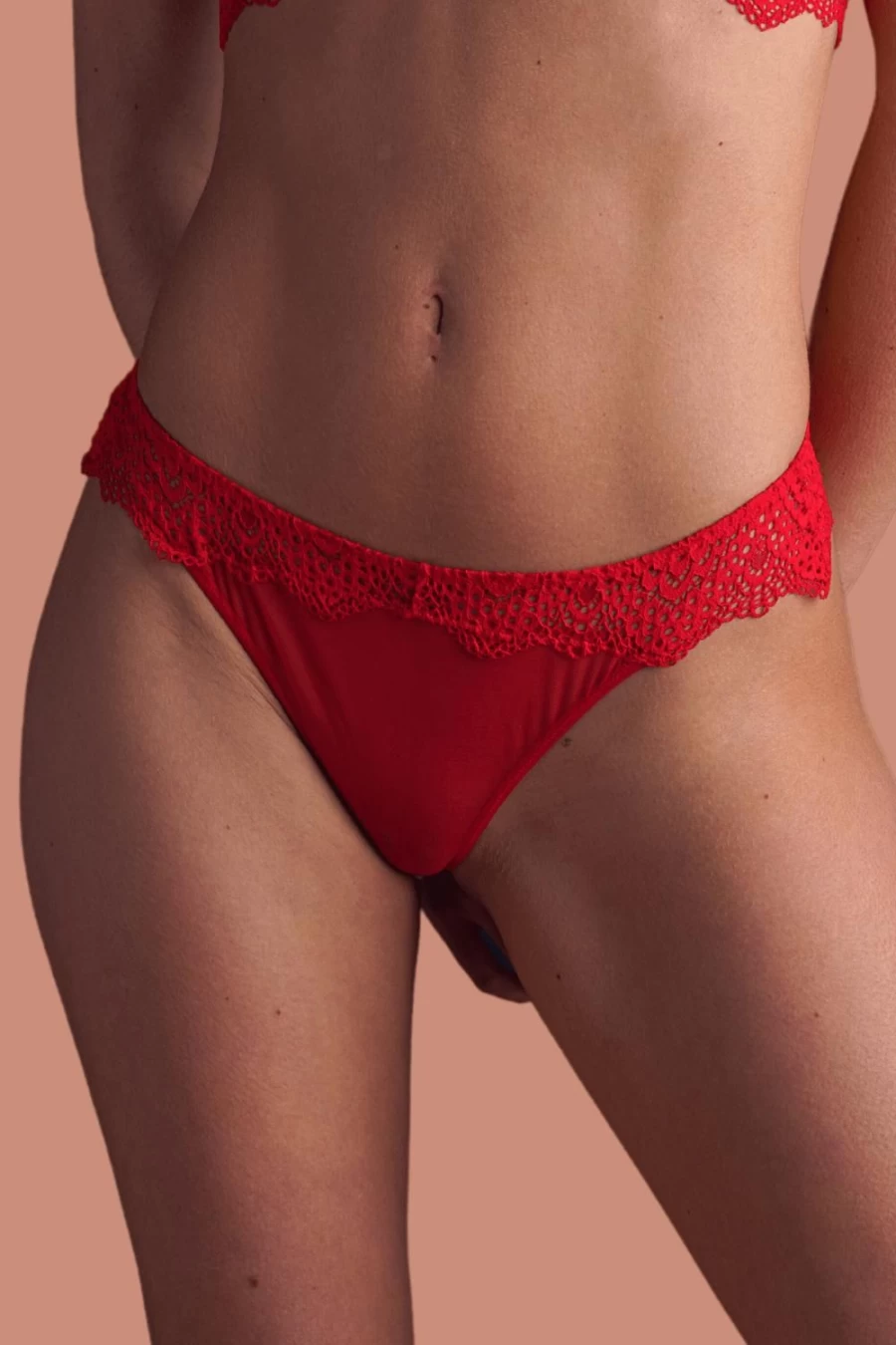 Atelier Amour Red Nommee Desir Tanga Lingerie - Sensual & Comfortable Women's Underwear
