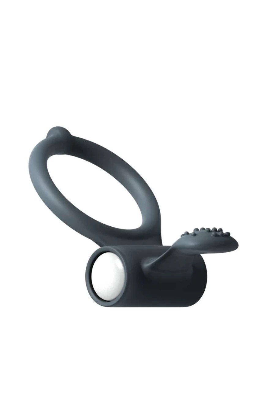 Dorcel Grey Vibrating Cock Ring with Clitoral Stimulator for Enhanced Pleasure