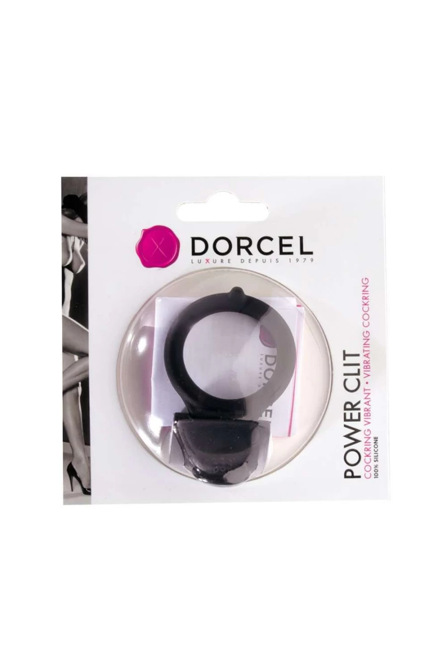Dorcel Grey Vibrating Cock Ring with Clitoral Stimulator for Enhanced Pleasure