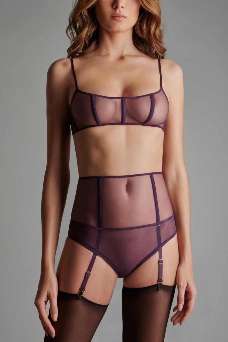 Maison Close Purple L'Amoureuse High Waist Open Tanga - Luxury Women's Underwear