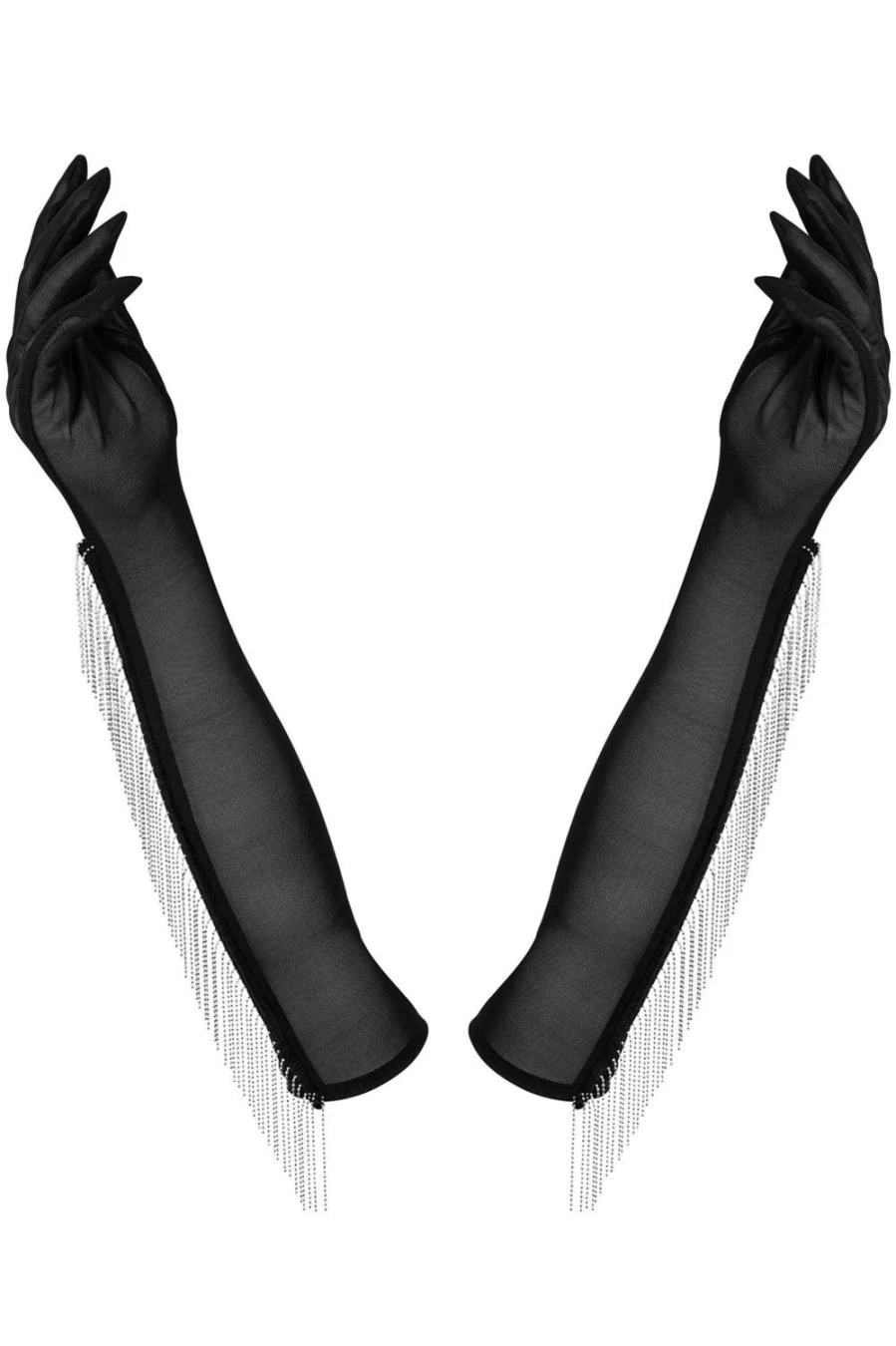 Obsessive Black Milladis Long Gloves for Women and Men - Elegant Stylish Handwear