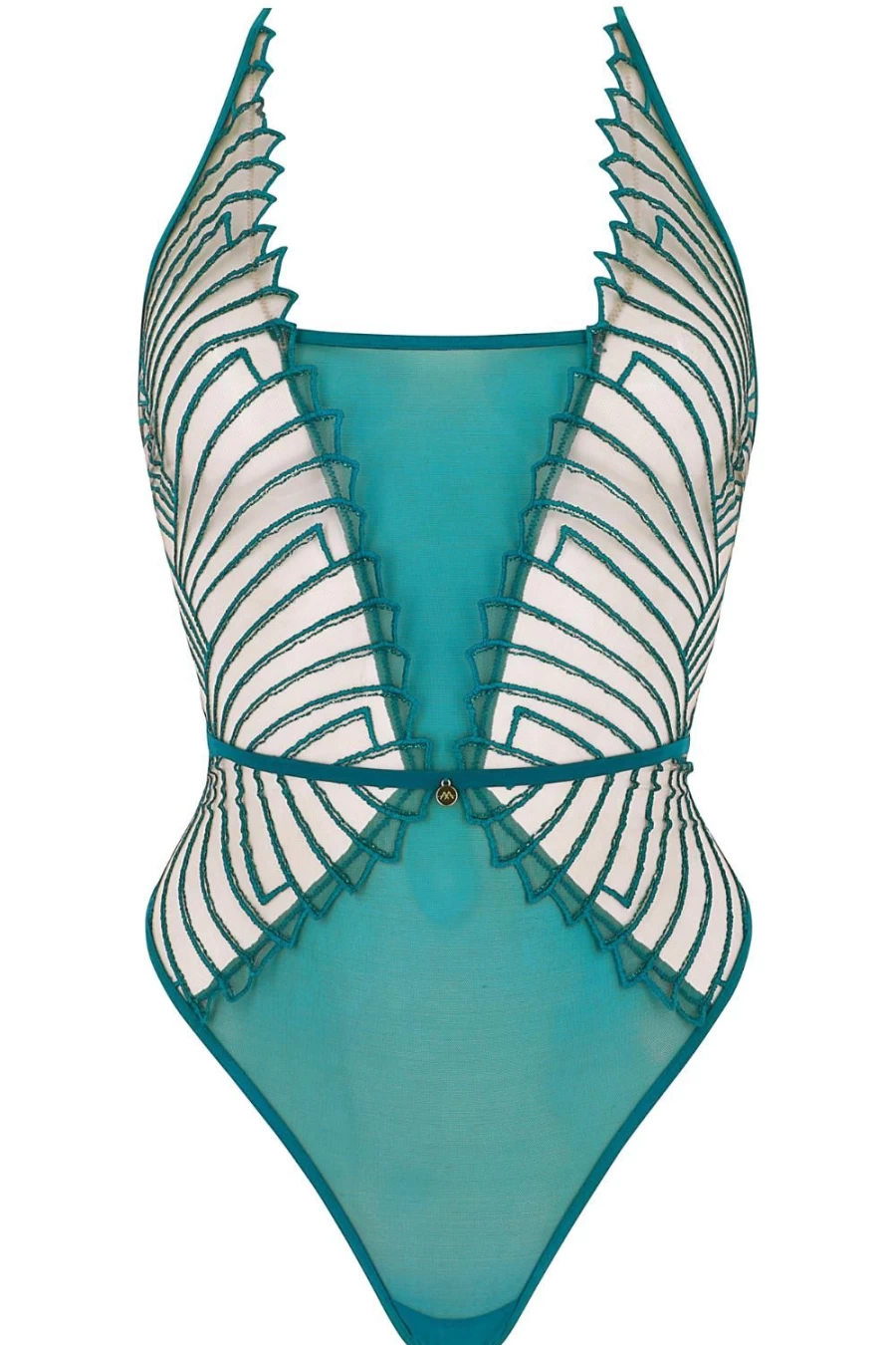 Atelier Amour Cosmic Dream Thong Bodysuit in Lagoon - Sensual Lingerie & Bodysuit