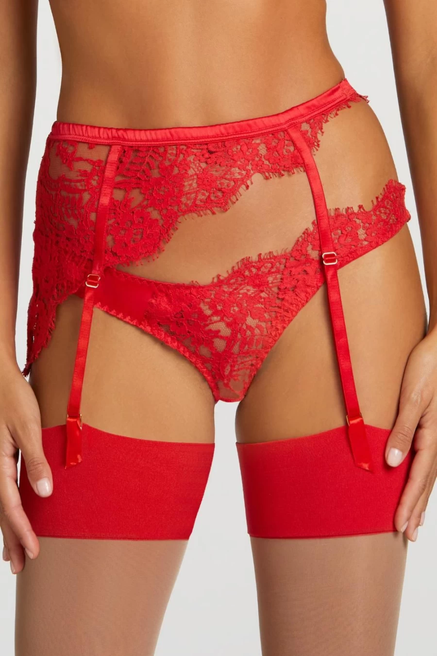 Coco de Mer Red Marella Open Suspender Knicker Lingerie