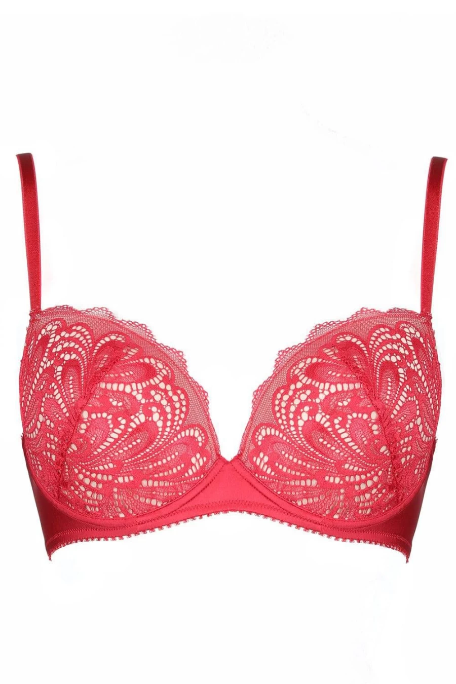 Jolidon Red Push Up Bra for D+ Cup - Comfortable & Supportive Lingerie