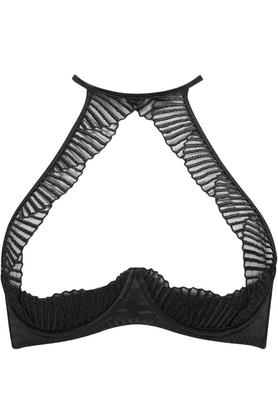 Coco de Mer Athena Quarter Cup Bra in Black - Luxury Lingerie