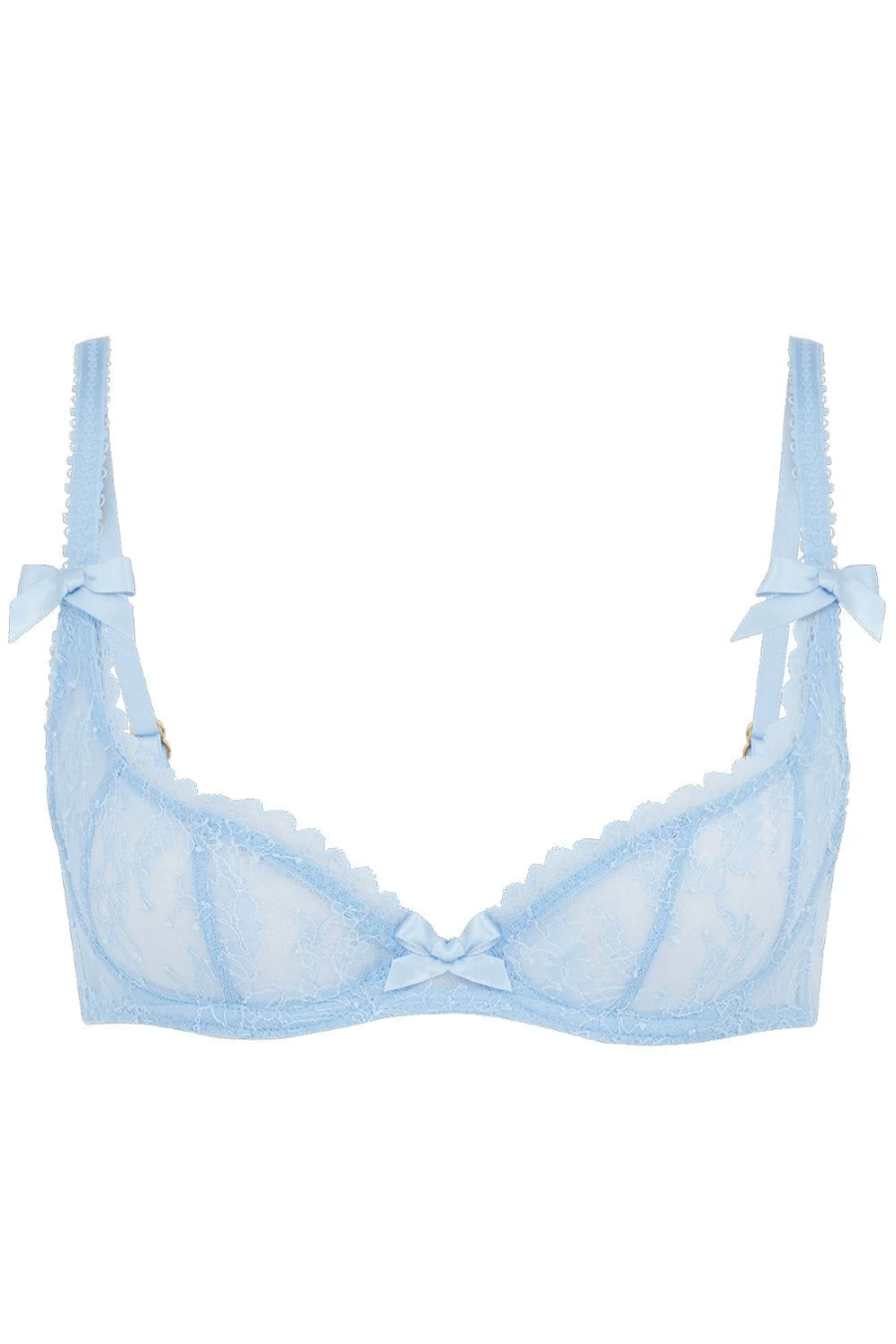 Agent Provocateur Hinda Demi Cup Plunge Bra in Baby Blue - Sexy Lingerie for Women
