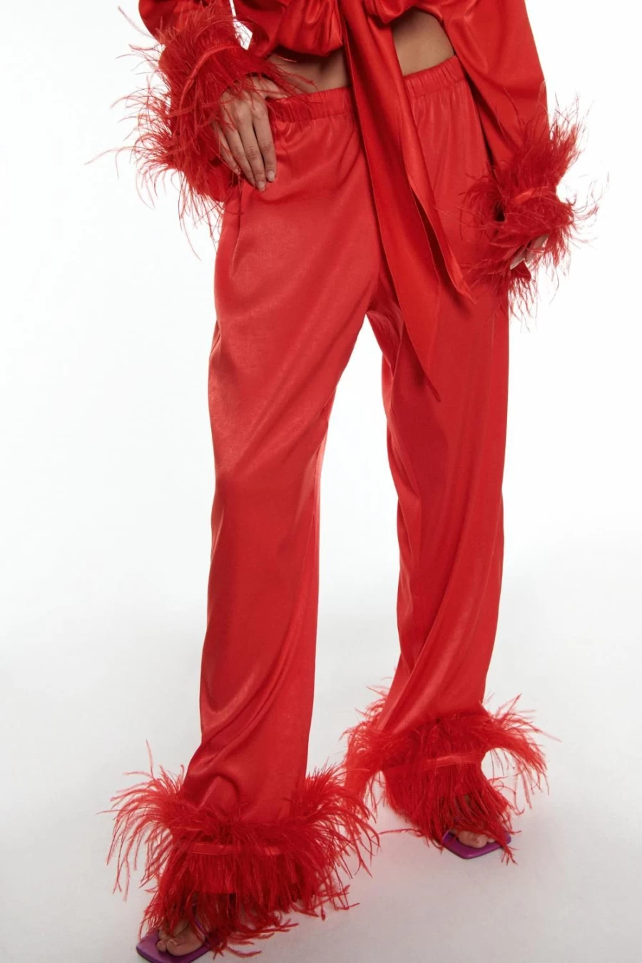 Love Stories Gloria Relaxed Pants - Comfortable Women's Lounge Pants in Red