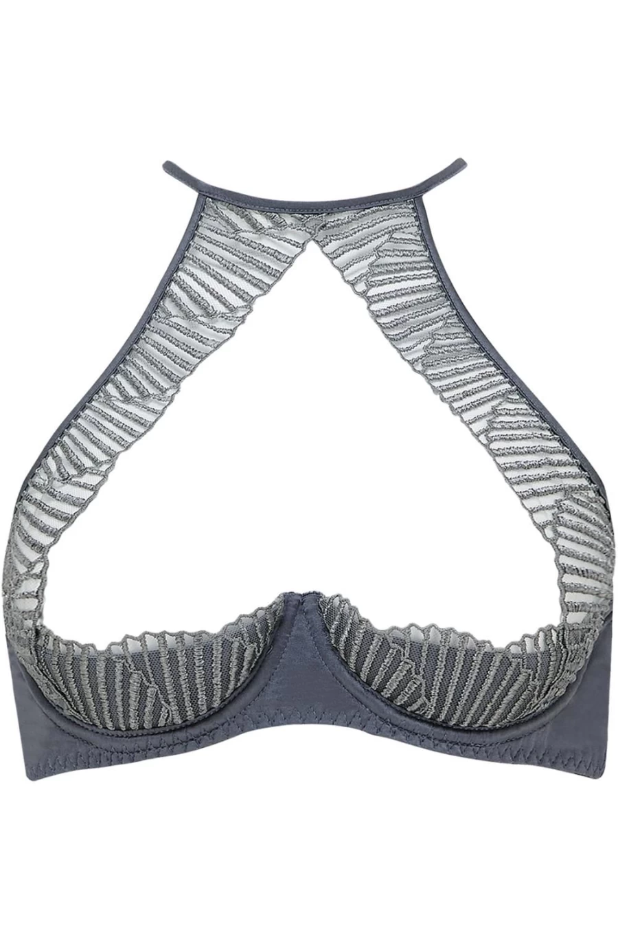 Coco de Mer Athena Quarter Cup Bra in Silver - Lingerie & Intimate Apparel