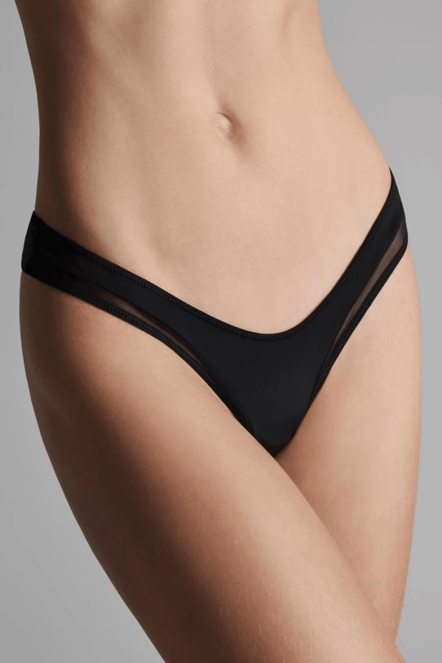 Maison Close Black Pure Tentation High Rise Thong - Luxury Lingerie