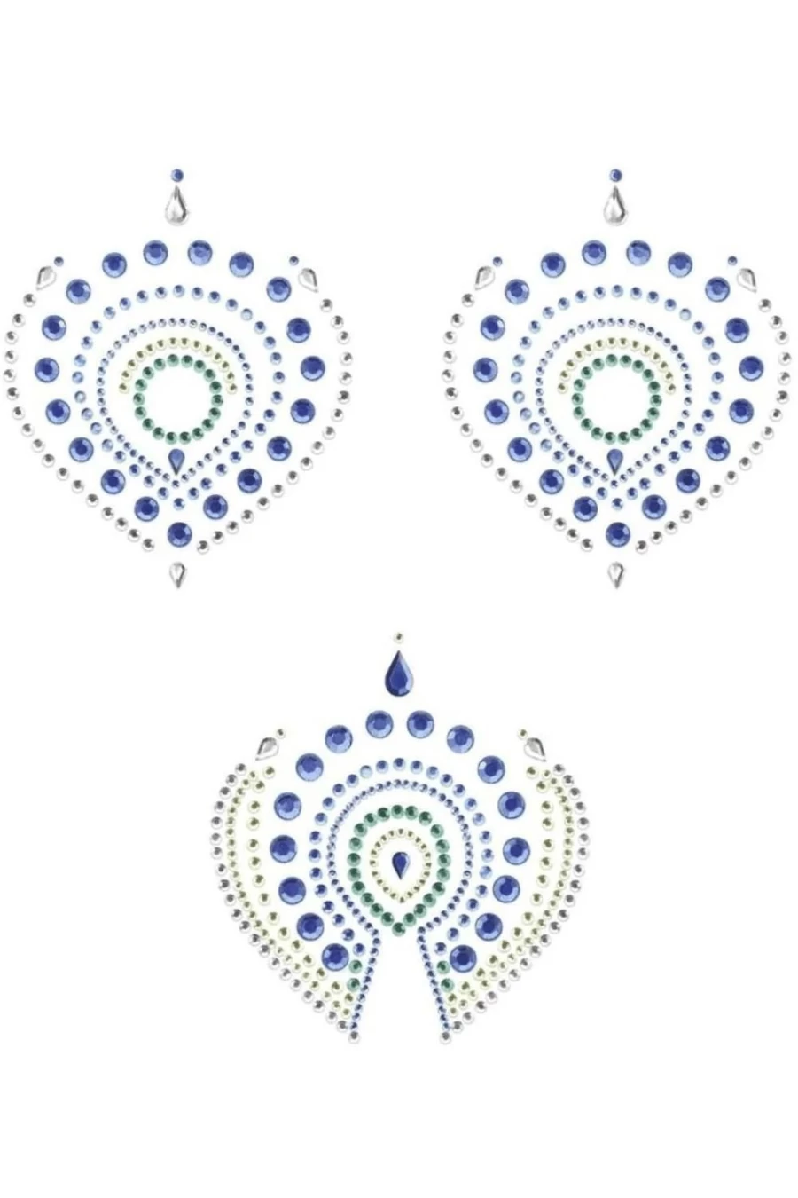 "Bijoux Indiscrets Green/Blue Rhinestone Body Jewelry – Flamboyant Glam Decorations"
