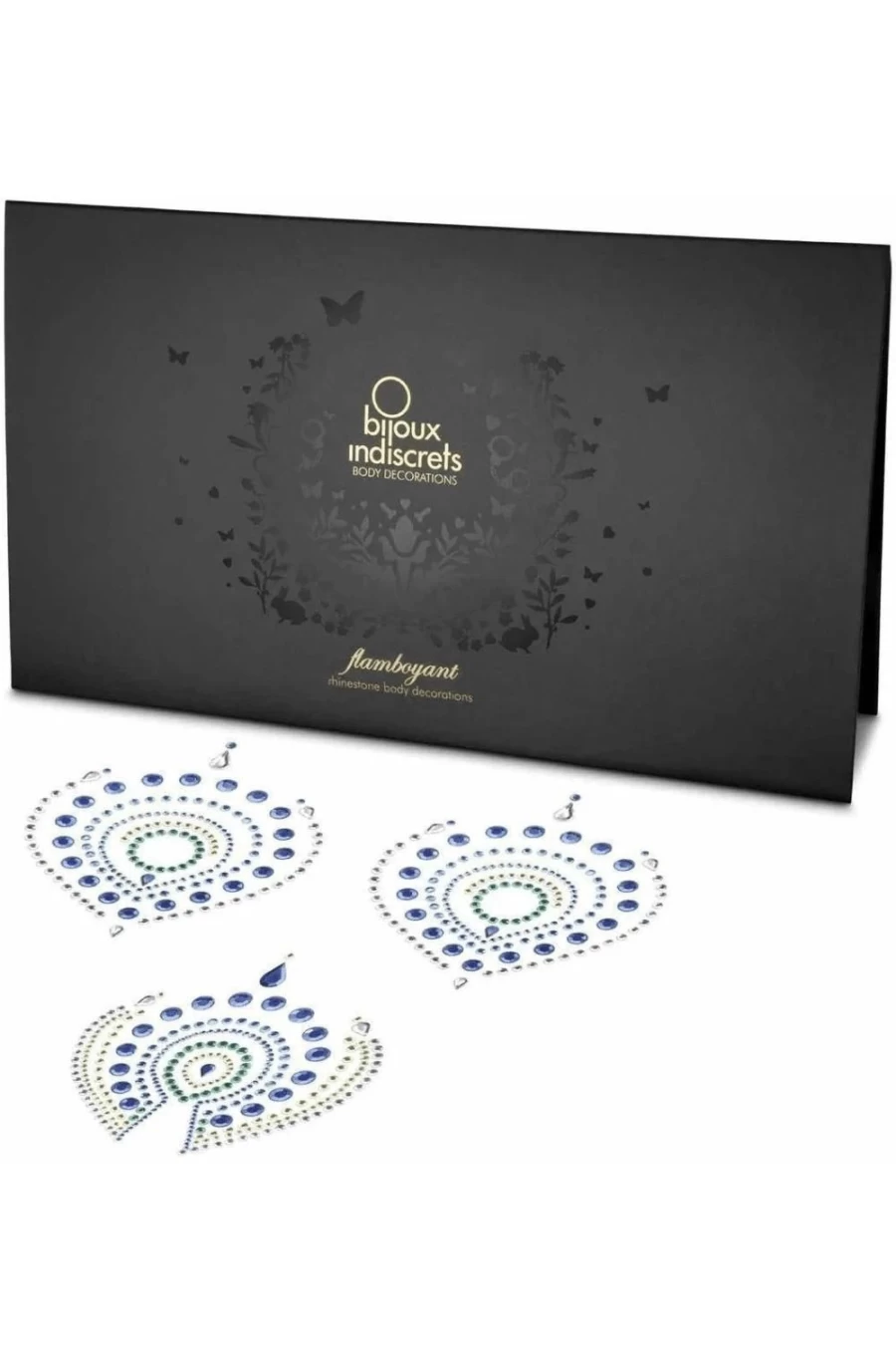 "Bijoux Indiscrets Green/Blue Rhinestone Body Jewelry – Flamboyant Glam Decorations"