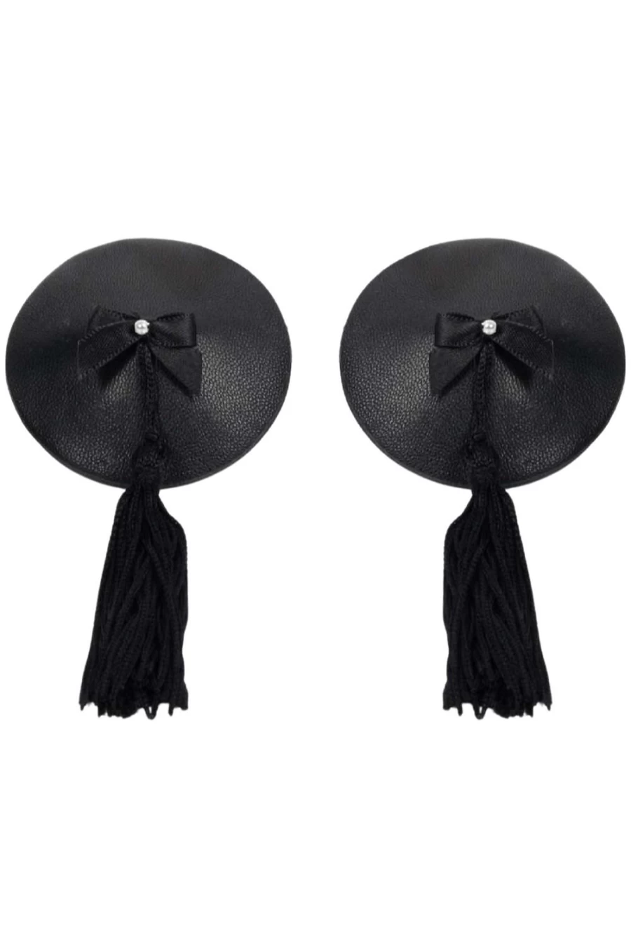"Bijoux Indiscrets Black Tassel Nipple Covers – Elegant Adhesive Pasties"