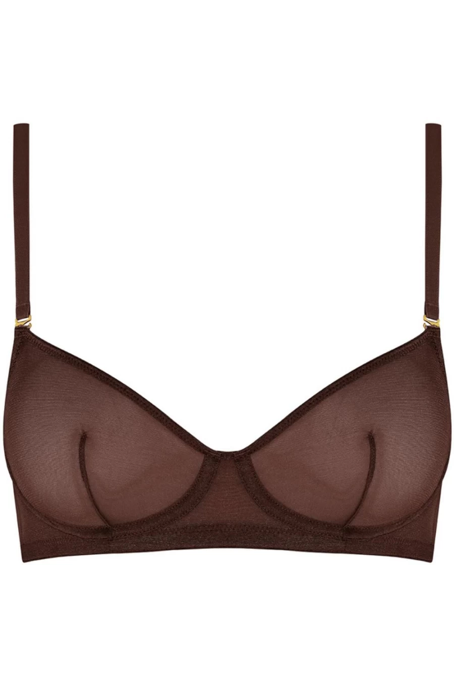 Maison Close Corps A Corps Wire Bra in Chocolate & Neon Orange - Lace Underwire Lingerie