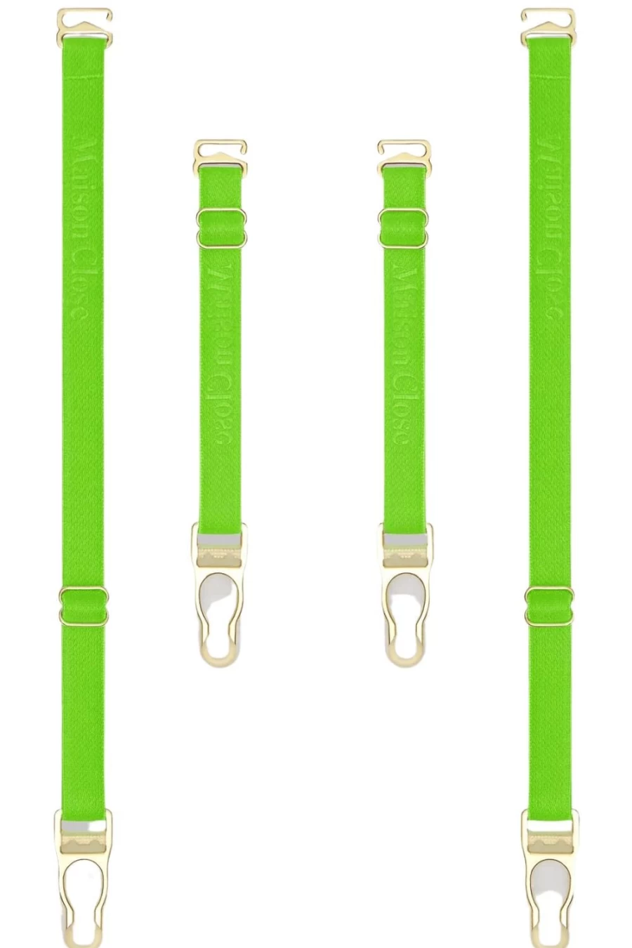 Maison Close Neon Green Signature Suspender Straps for Stylish Outfits