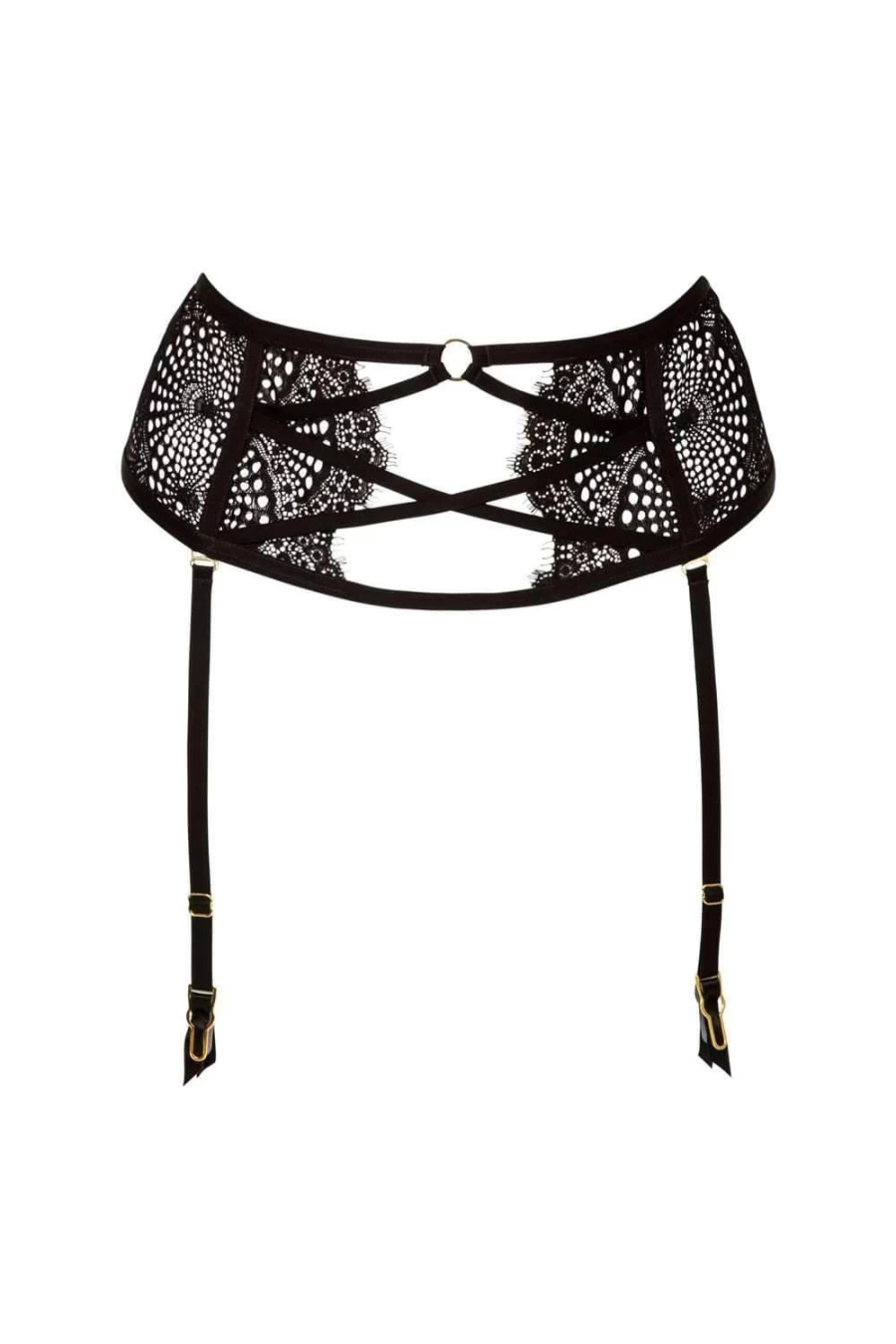 Atelier Amour Black Madame Reve Suspender Belt for Women - Elegant Lingerie Garter Belt