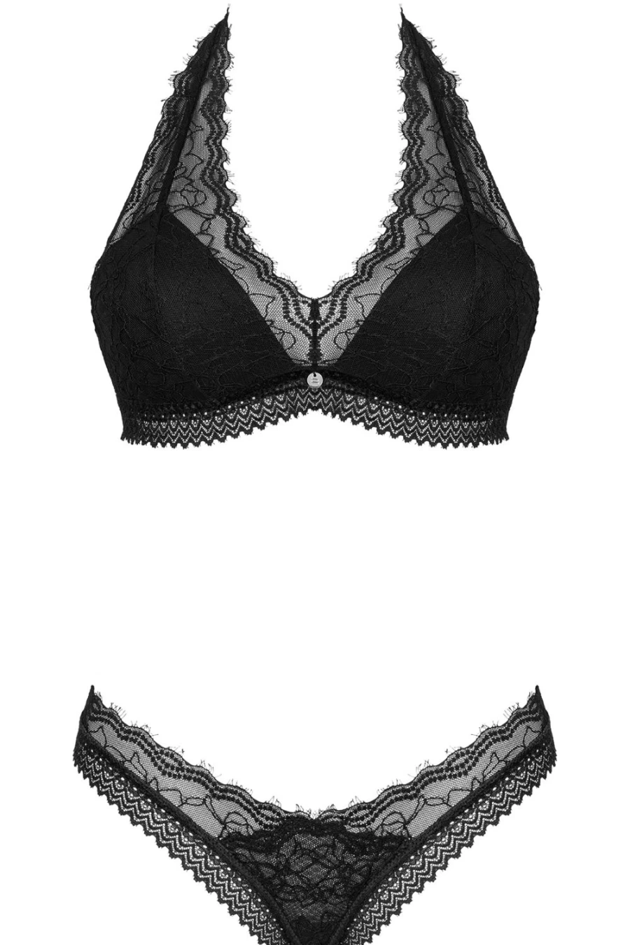 Obsessive Black Medilla Halterneck Bra & Thong Set - Sexy Lingerie Two Piece