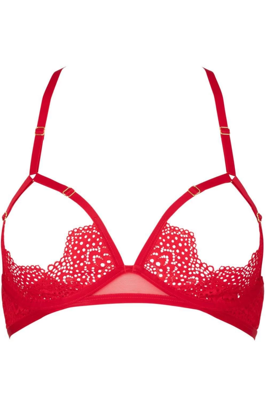 Atelier Amour Nommee Desir Red Open Underwire Bra - Lace Lingerie for Women